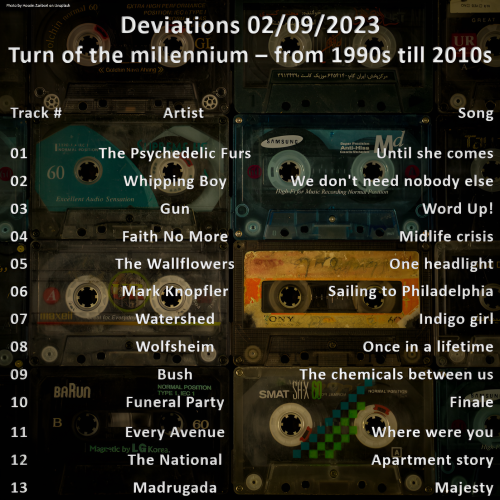 Deviations N° 0005 – 02.09.2023 – Turn of the millennium – songs from the 1990s till the 2010s